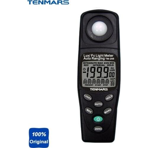 TM-205 Auto Ranging Light Meter LCD LUX Meter Luminometer Max/ Data Hold