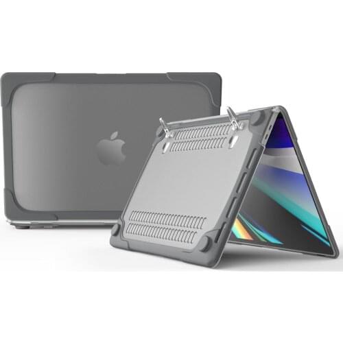 For MacBook Air 11" A1465/A1370 Ultra Thin Case w/ Kickstand Silicone Frosted translucent Shockproof Protection Hard Cover