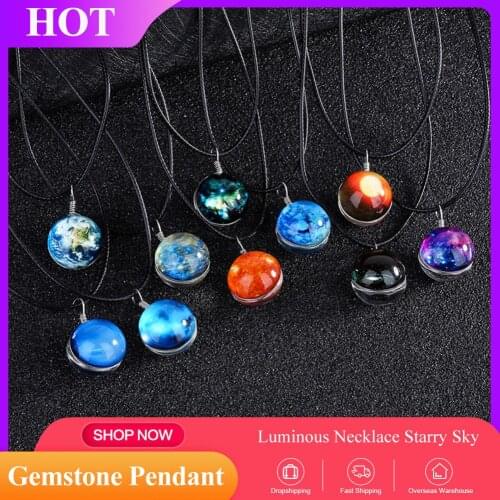 UK Starry Sky Double-Sided Handmade Glass Ball Couple Luminous Pendant Novelty Gift