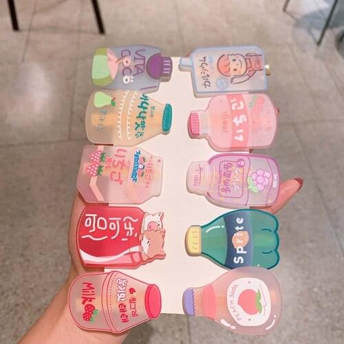 1PC Creative Cartoon Bottle Hairpin Korean Style Resin Milk Tea Drink Bottle Hair Clip Cute Children Barrettes Hair Accessories