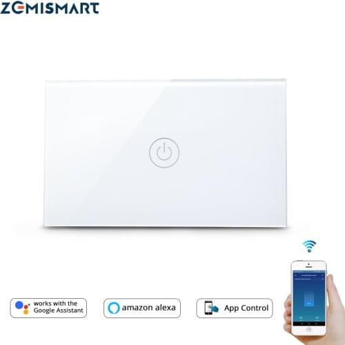 Zemismart US Tuya WiFi Light Switch No Neutral Wire 1 2 3 Gang Alexa Google Home Assistant Smart Life Control 110V to 240V