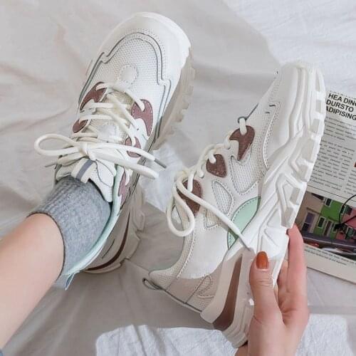 2021 New Spring Autumn Fashion Sneakers Womens Sports Shoes Platform White Casual Vintage College Student Vulcanize