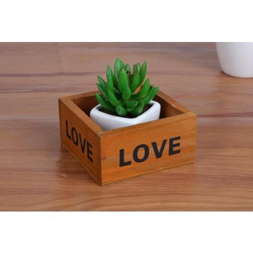 1PC Retro LOVE Storage Box Made of Solid Wood To Decorate Your Home Small Pots HOT SALE 10*10*5CM JL 0930