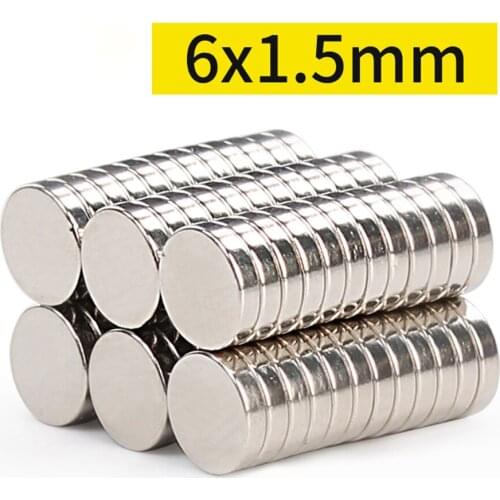 10/20/50/100pcs Neodymium Magnets 6mm x 1.5mm Round Rare Earth Ring Disk Strong Craft Magnets N35