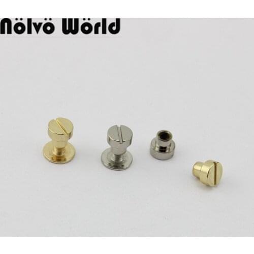 10-50pcs 6mm Gold/Silver Copper material round head screw rivet,beautiful decorative purse handbag strap stud rivet
