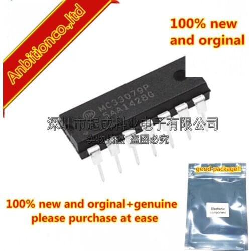 10pcs 100% new and orginal MC33079PG DIP14 MC33079P Low Noise Dual/Quad Operational Amplifiers in stock