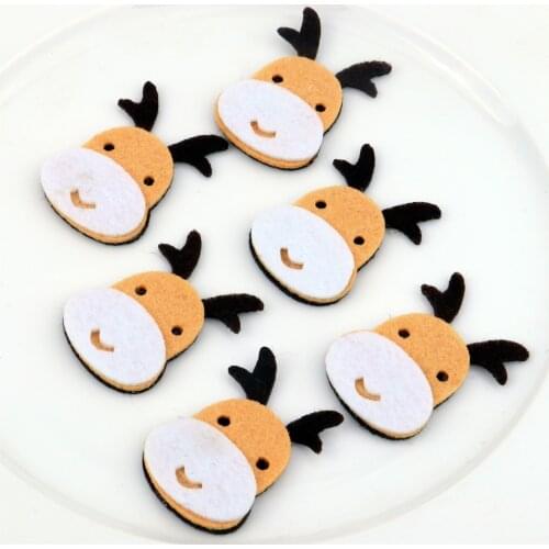 10pc Christmas Elk Deer Felt Fabric Applique Patches Craft For Xmas Tree Hanging Ornaments DIY Wall Sticker Kids Room Home Decor