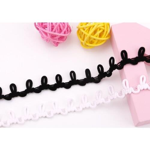 2 Yards 1.5cm Black White Button Loop Lace Ribbon Garment Trimming DIY Button Lace Handmade Sewing Crafts Accessories
