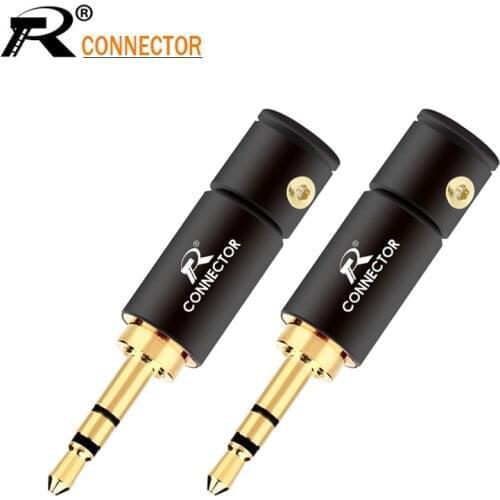 3PCS Jack 2.5mm Audio Plug 3 Pole Gold-plated Earphone Connector with Aluminum tube&Screw locks welding free packing