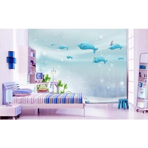 The custom 3D murals, Beautiful cartoon underwater world papel de parede,living room sofa TV wall children bedroom wall paper