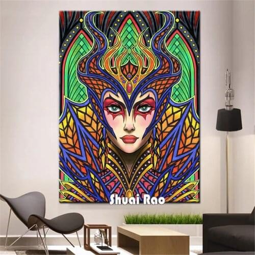 5d Diy Diamond Painting Queen of All Evil Full Square Round Diamond Embroidery Colorful Lady Rhinestone Mosaic Diamond Picture