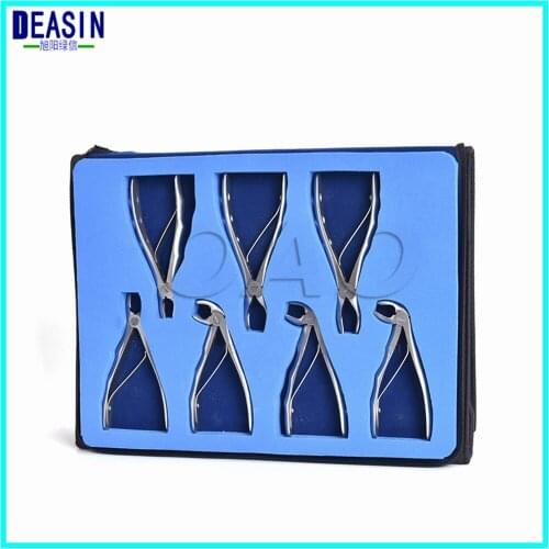7pcs Stainless Steel Dental Forceps Childrens Tooth Extraction Forcep Pliers Kit Orthodontic Dental Lab Instruments Tools