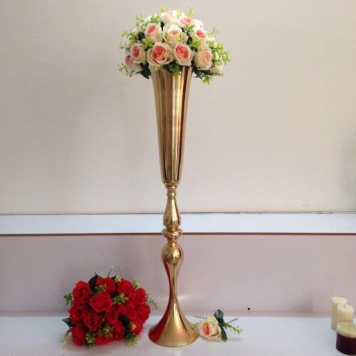 88cm( 34.6") Gold Table centerpiece Wedding flower vase Wedding decoration 10pcs/lot