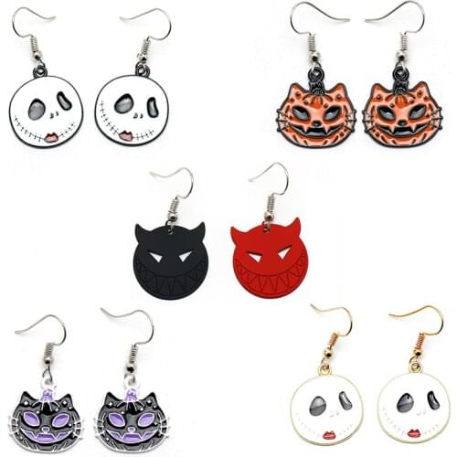 Halloween Pumpkin Ghost Earrings Women Cosplay Scary Spider Skeleton Drop Earring Party Jewelry Accessories
