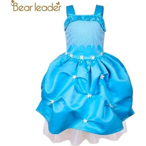 Bear Leader Girls Casual Dresses 2021 New Summer Fashion Girl Sleeveless Princess Party Costume Children Clothing Kids Outfits