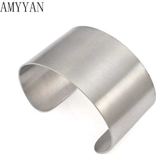 Fashion Fine Jewelry Top Quality Stainless Steel Cuff Bracelets Bangles Brand 52-72mm Men Women Wide Cuff Bangle Bracelet