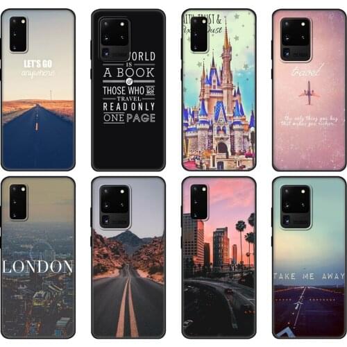 Black tpu Case For Samsung galaxy S20 /S20 PLUS/S20 ultra/S20+ /S20FE back cover Travel in the world