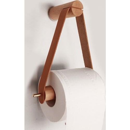 New Wooden Rolled Toilet Paper Holder Bathroom Storage Paper Hand Towel Dispenser Toilet Tissue Paper Rack Kitchen Napkin Rack