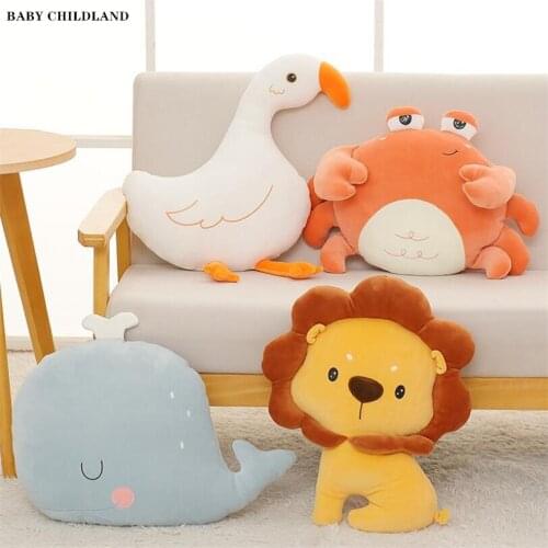 Baby Pillows Animal Stuffed Plush Toys Baby Room Decoration Soft Kids Baby Crib Bedding Doll Toy Baby Room Decor Throw Pillows