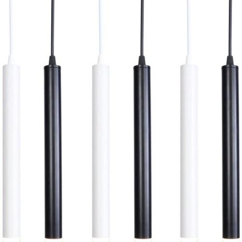 Diameter 3cm Dining Room Table Bar Pendant Lamp Desk Cylinder Long Vertical Barrel Pendant Light Fixtures White Hanging Lights