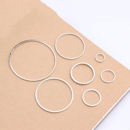 Diy Korean popular minimalist Copper hollow geometric Circle Earring Findings 8/12/15/20/25/30mm 10pcs/pack y1289