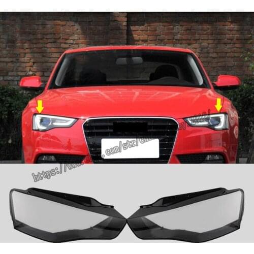 For Audi A5 2012 2013 2014 2015 2016 Headlight Lens Headlamp Cover 2pcs Car modification accessories