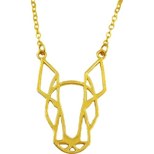 Drop Shipping Trendy Origami Bull Terrier Necklace Cute Blslterrier Dog Pendant Necklace Women Cute Animal Necklace Gift Punk