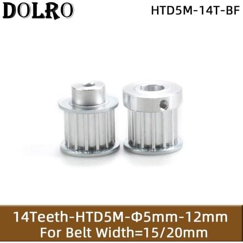 Arc 14 Teeth HTD 5M Timing Pulley Bore 5/6/6.35/7/8/10/12mm for Width 15/20mm HTD5M Synchronous Belt wheel pulley 14T BF/K Type
