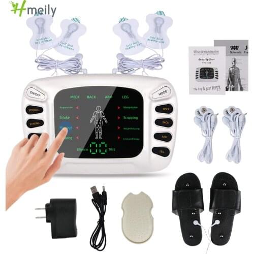Electronic tens body massager machine ems muscle stimulator pulse acupuncture foot massage Physiotherapy Slimming masajeador pad