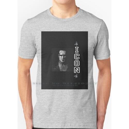 The Icon Stinger T Shirt 100% Pure Cotton Sting Icon Wwf Tna Scrpion Legend Hall Of Famer Pro Wrestler Facepaint Creepy Nwo