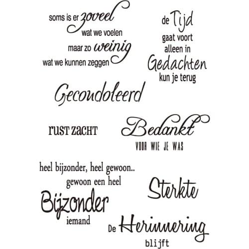 Dutch word Transparent Silicone Stamps Seal for DIY scrapbooking photo album Decorative clear stamp