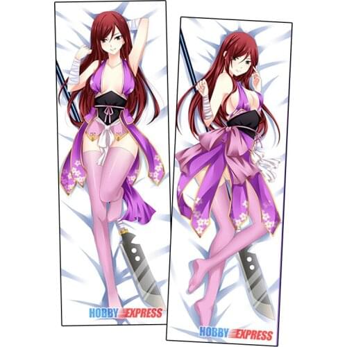 Hobby Express Anime Dakimakura Japanese Otaku Waifu Hugging Body Pillow Cover Erza Scarlet Fairy Tail YCDS316
