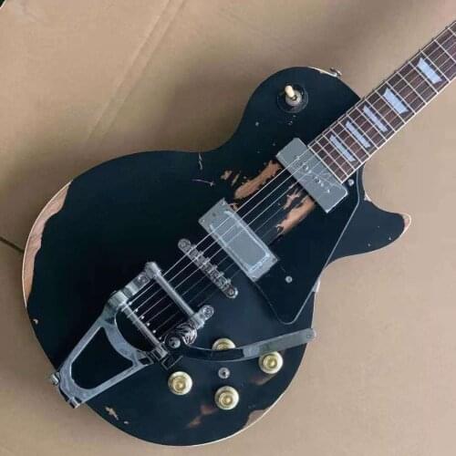 Imitation old retro electric guitar, our shop can customize any style of electric guitar and electric bass