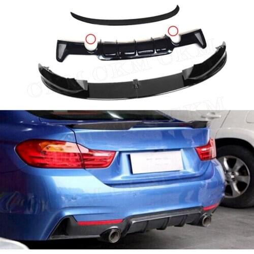 Carbon Front rear bumper lip diffuser spoiler wing for BMW 4 series M Sport F32 F36 2014 UP not Convertible ABS Glossy O-O