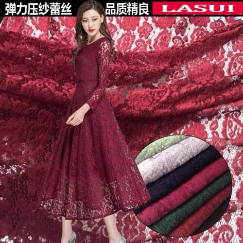 LASUI 1.5m*1.5m C0244 NEW 8 colors stretch lace For Decoration Crafts Sewing hollow French lace dance dress soft fabric