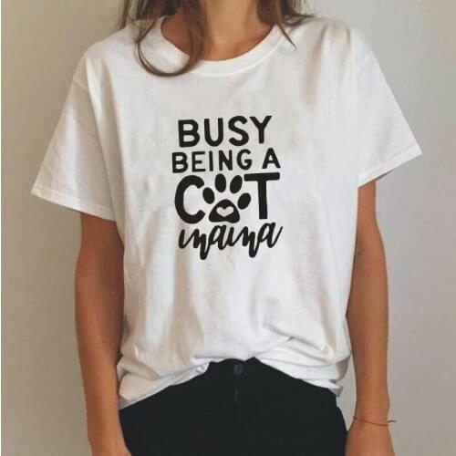 Summer Short Sleeve Tee Shirt Femme Busy Mama Letter Print Women TShirt Harajuku Shirt T Shirt Women Tops Casaul Camiseta Mujer