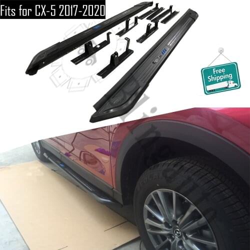 Fits for M azda CX-5 CX5 2017-2020 2Pcs left right running board side steps nerf bar car pedal side stairs