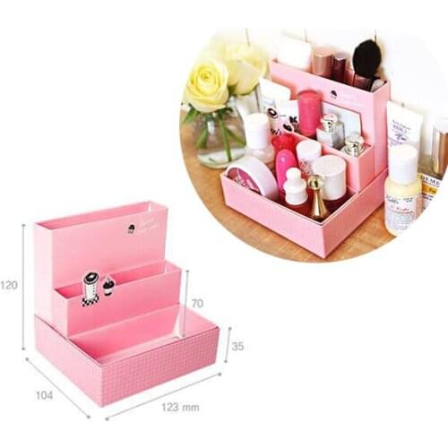 Fashion Practical DIY Paper Board Storage Box Desk Decor Stationery Makeup Cosmetic Organizer AUG889