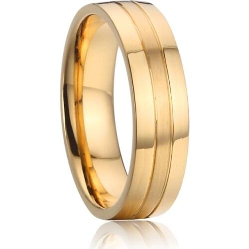 Gents Golden wedding rings for men male fashion jewelry stainless steel mens ring man boys gift for son dad husband