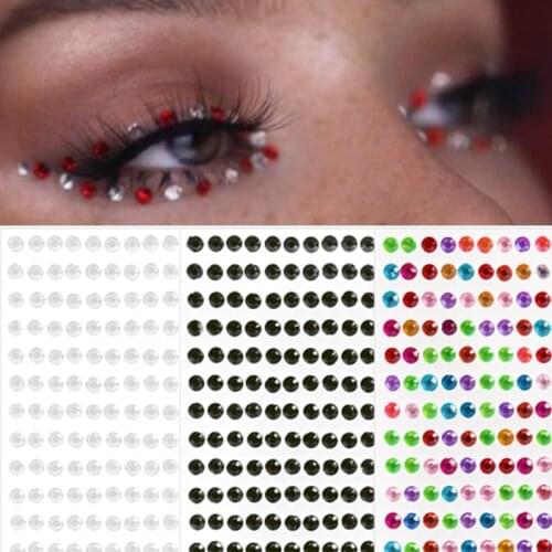 437 Pcs/sheet Eyes Face Diamond Sticker Festival Party Body Makeup Decoration Crystal Jewelry Nail Acrylic Rhinestones Stickers