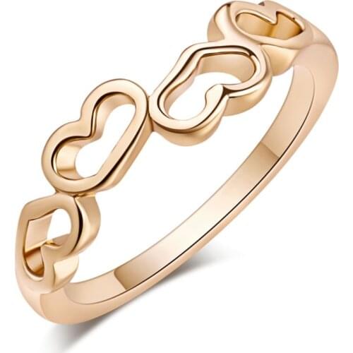 2018 New Fashion Gold Color Heart Shaped Wedding Ring for Woman Dropshipping New Jewelry For different occasion DropShipping Sty