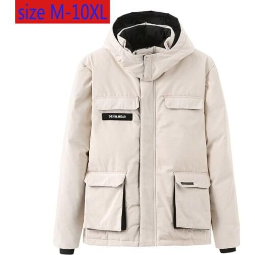 New Arrival Fashion Super Large Short Down Jacket Men Bust 175cm White Duck Down Thick Casual Plus Size M-4XL5XL6XL7XL8XL9XL10XL