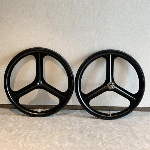Magnesium Alloy bike wheel 700C bike rim 3 spokes fixie Bicycle Mag TRI front rear wheel Mag Alloy Fixed gear bike wheels