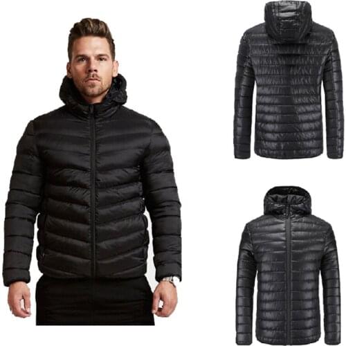 Pop New Winter Jacket Men parkas Casual Cotton Padded Jacket Men Hooded Warm Coats Classic Black Windproof Jacket