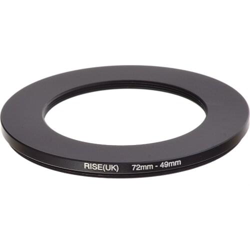 RISE(UK) 72mm-49mm 72-49mm 72 to 49 Step down Ring Filter Adapter black