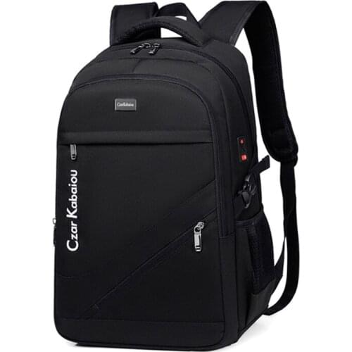 Black Oxford Men Backpack Laptop 15.6 Large Capacity USB Charging Male Backpack School Bag for Boys Teen 2021