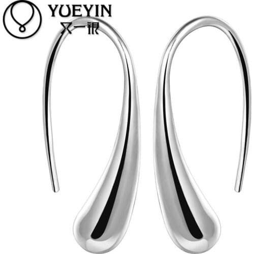Water drop shaped earrings Wholesale silver plated long Dangle earrings for women wedding jewelry Vintage Classic