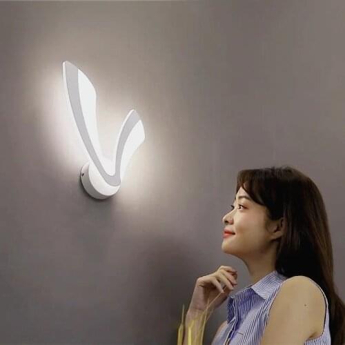 Modern LED Wall Lamp With Acrylic For Bathroom Bedroom Wall Sconce White Indoor Lighting Lamp Aisle Fixtures Deco