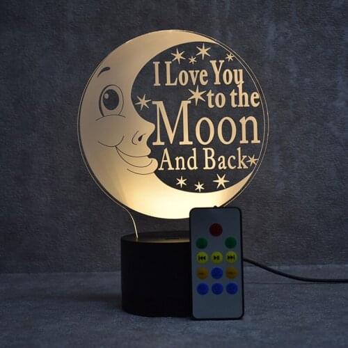 Moon Light Hypnotic Music 3D Light Led Mother And Baby Bedside Sleeping Lamp USB Charging Energy Saving Deco