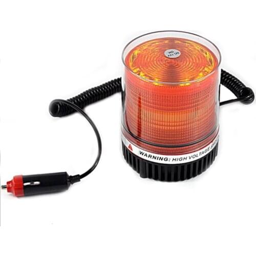 12/24V LED Car Roof Emergency Hazard Warning Light Vehicle Police Flasher Strobe Beacon Light Flashing Light Magnet Lamp Yellow